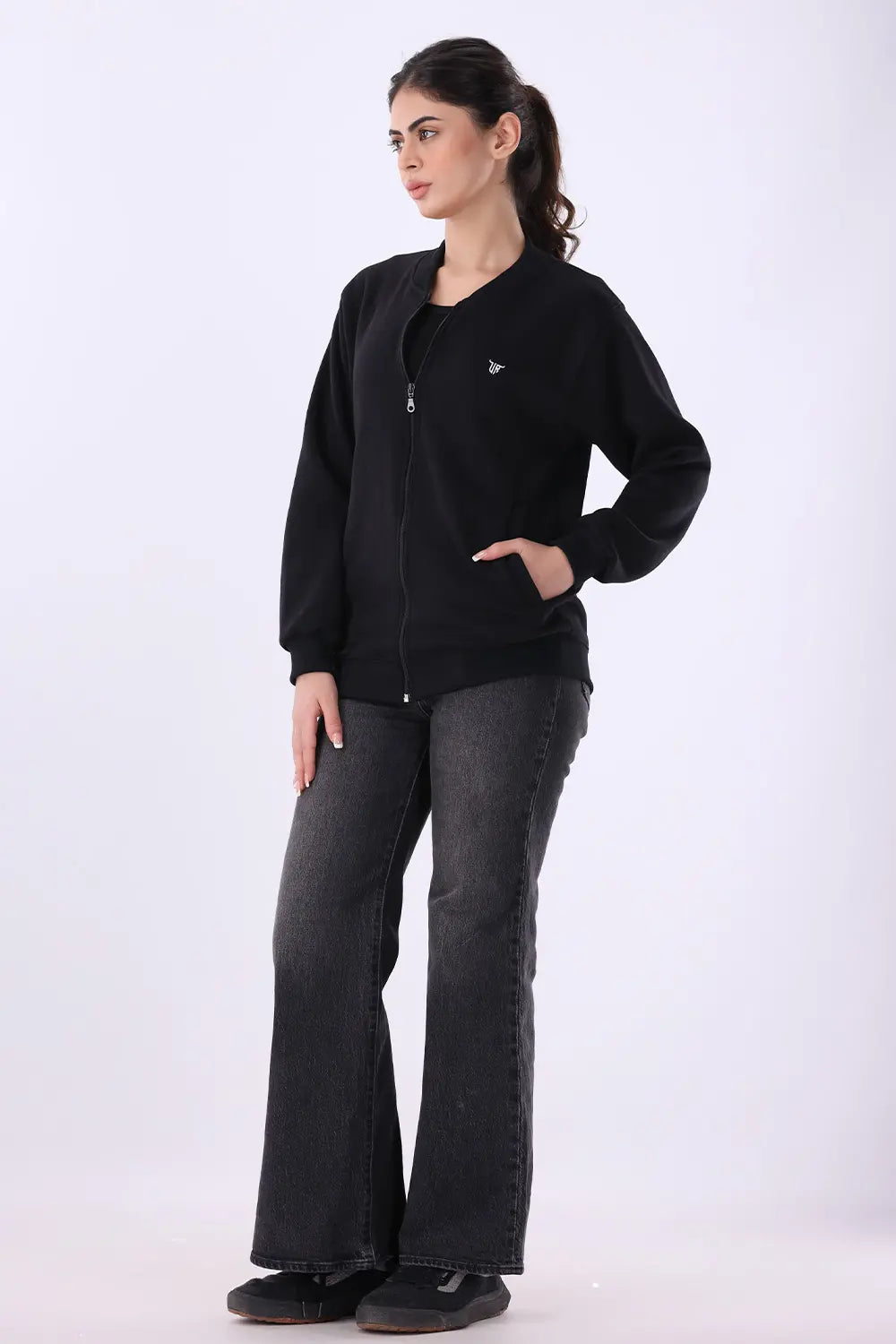 Black Fleece Jacket - W