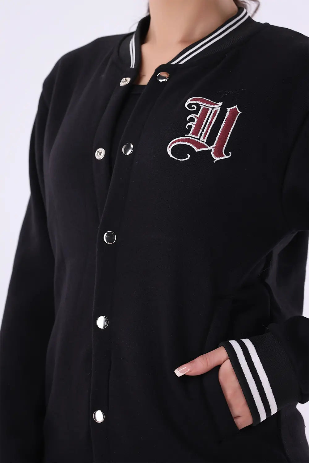 Black Varsity Jacket - W