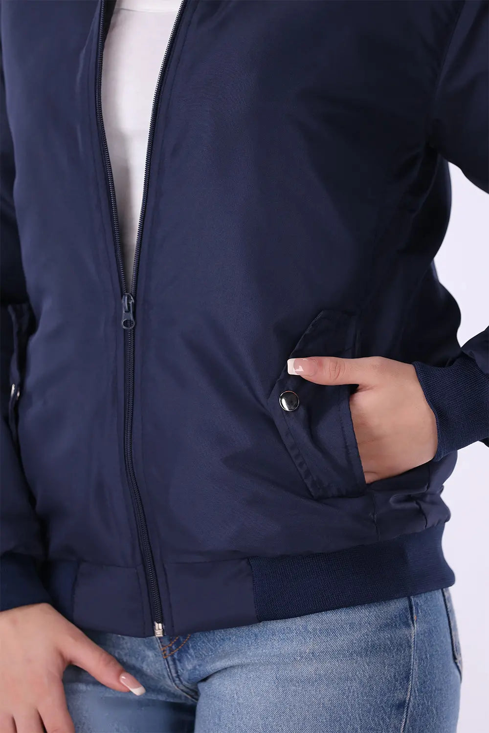 Blue Jacket with Corduroy Collar - W