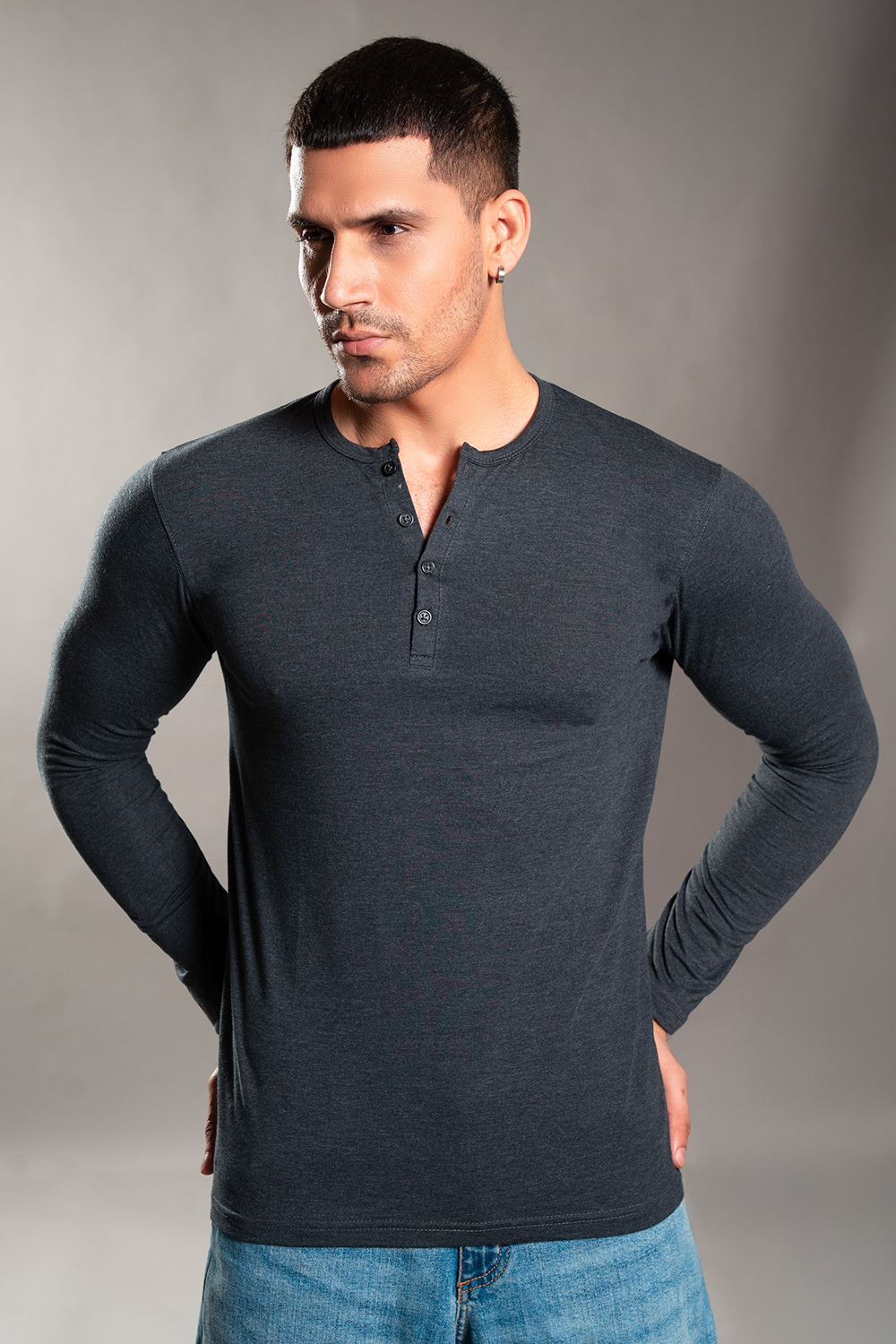 Charcoal Henley