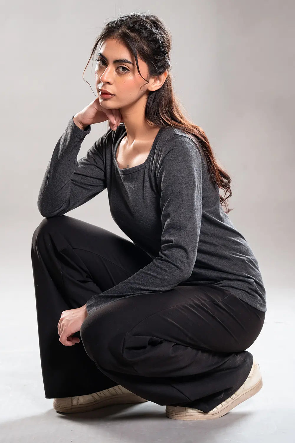 Charcoal Square Neck