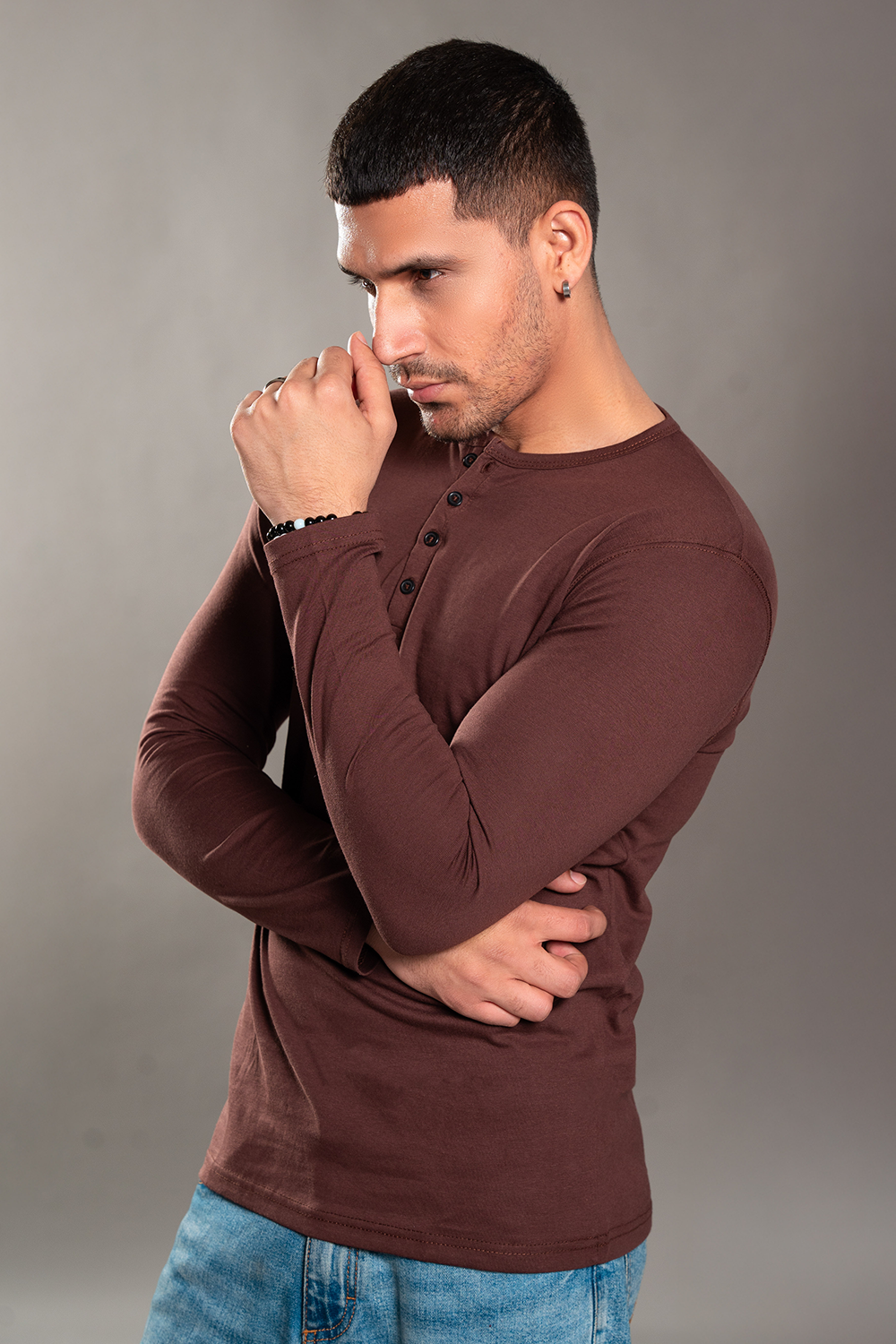 Brown Henley