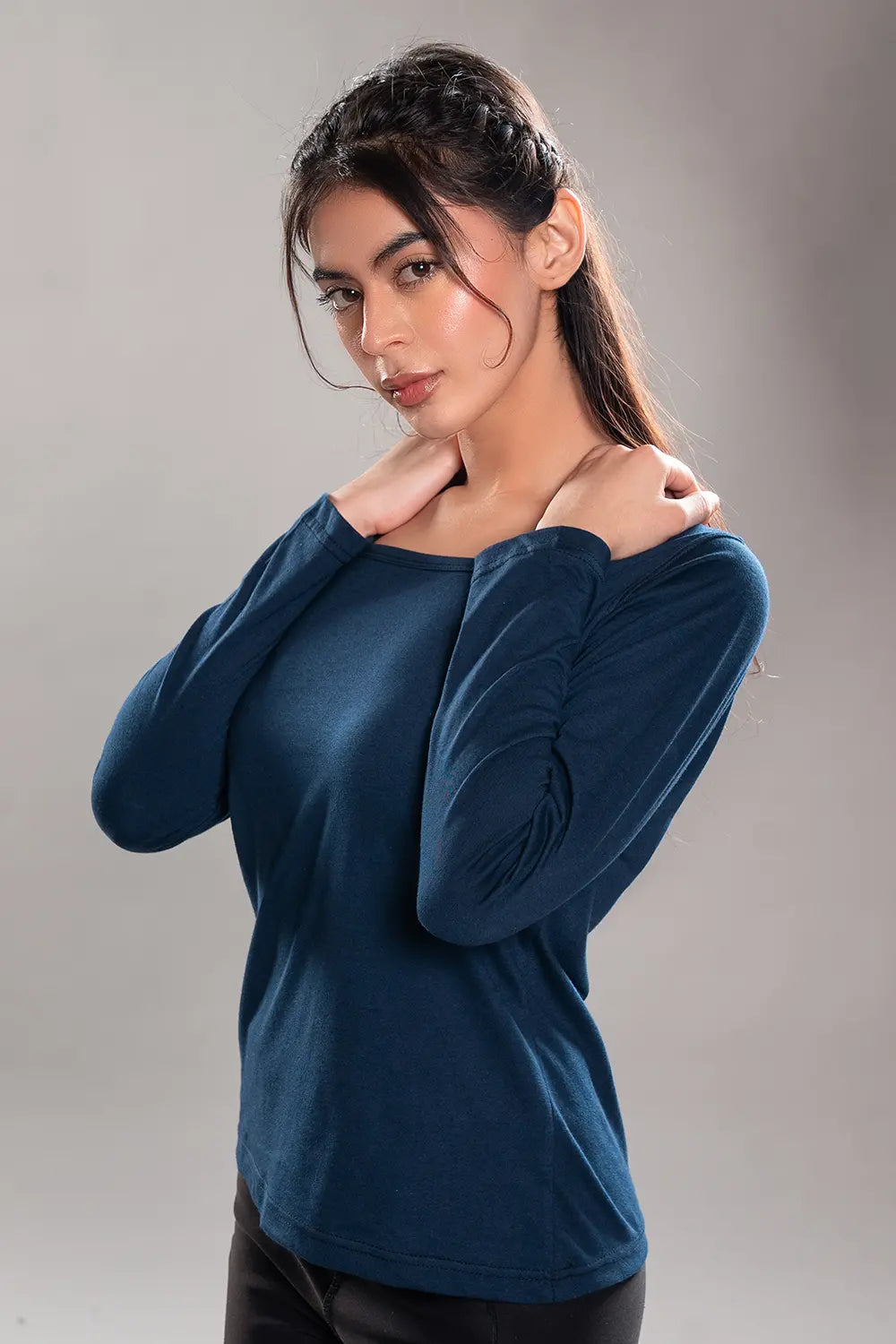 Navy Blue Square Neck