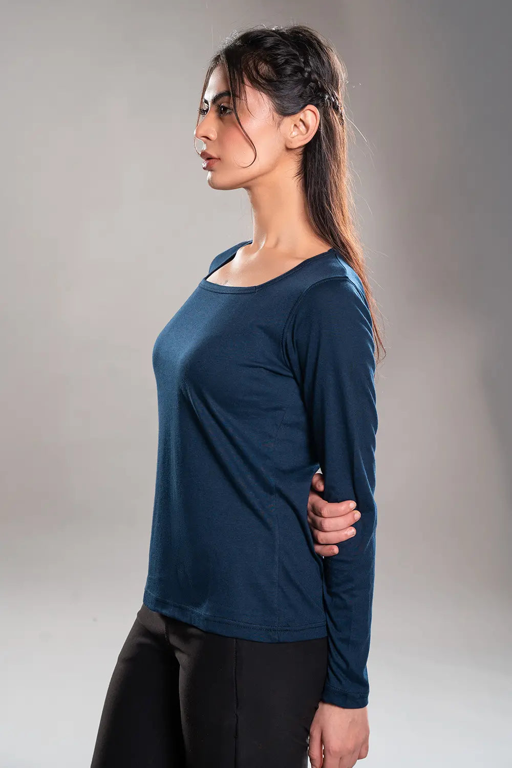 Navy Blue Square Neck