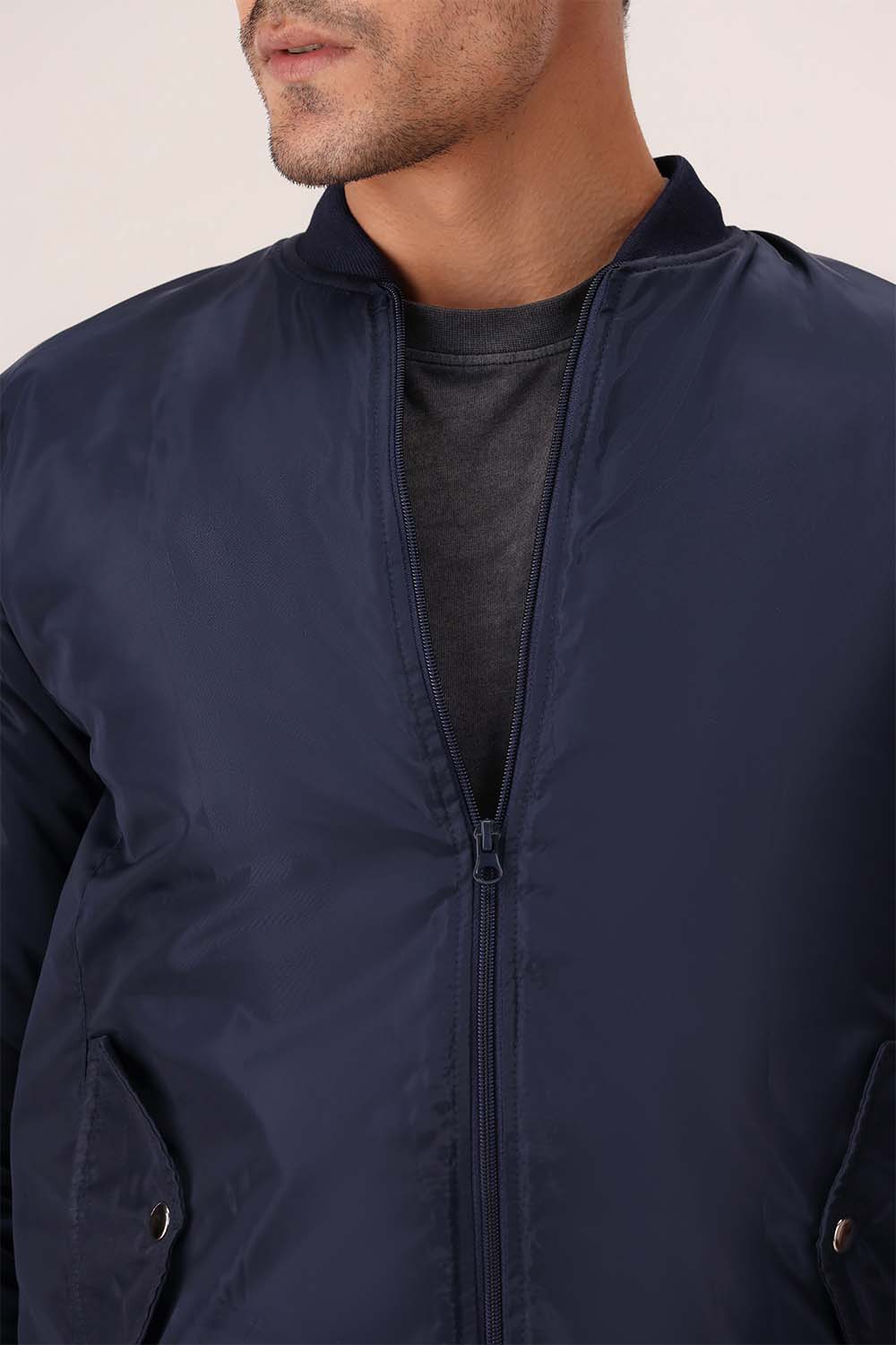 Navy Blue Bomber Jacket