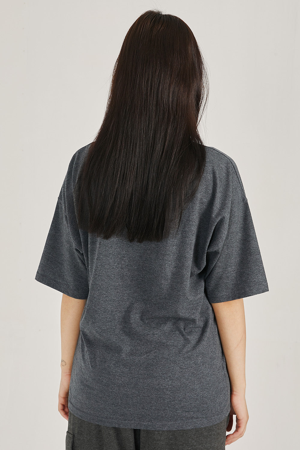 Charcoal Pocket Oversized Tee - W
