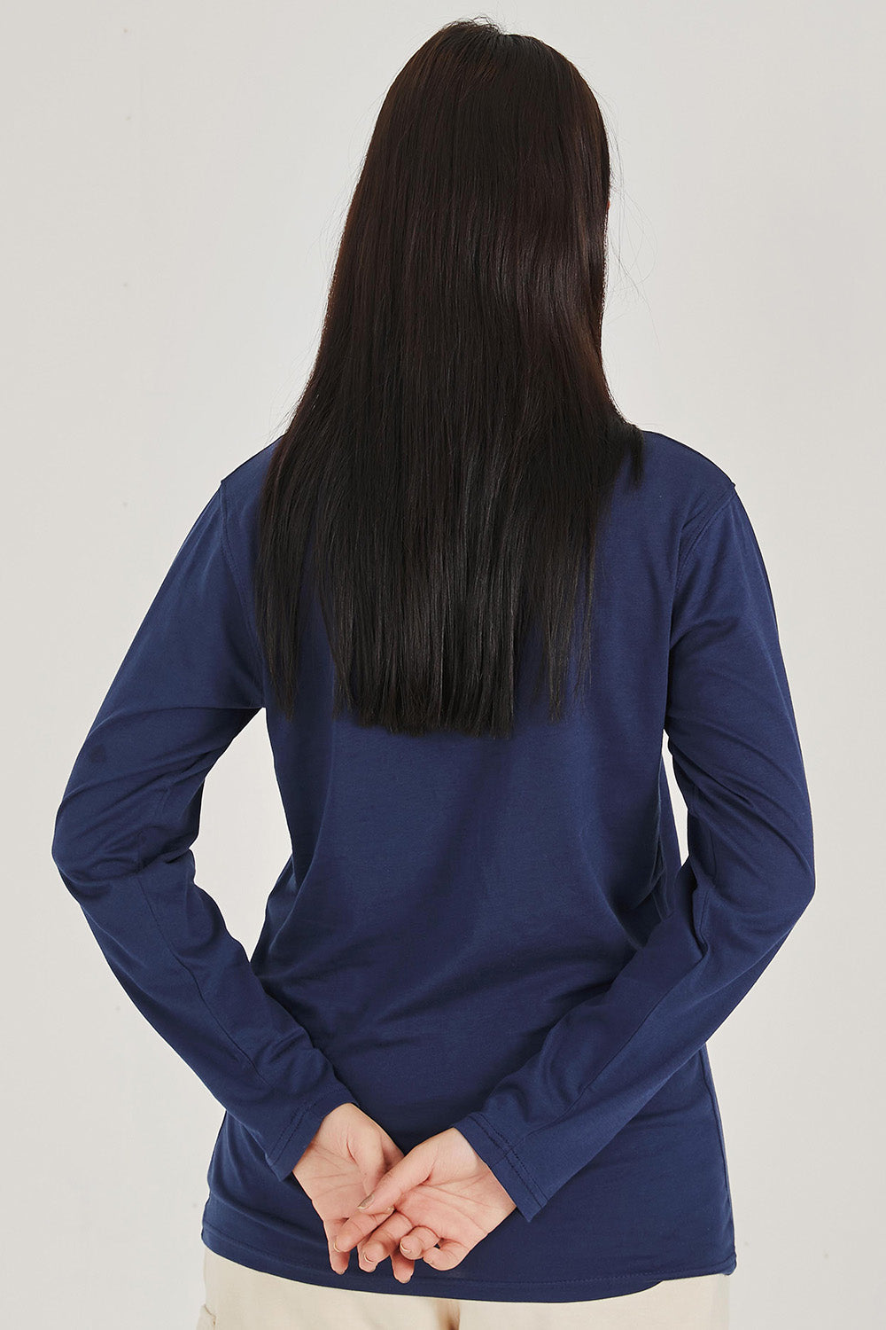 Navy Blue Henley - W