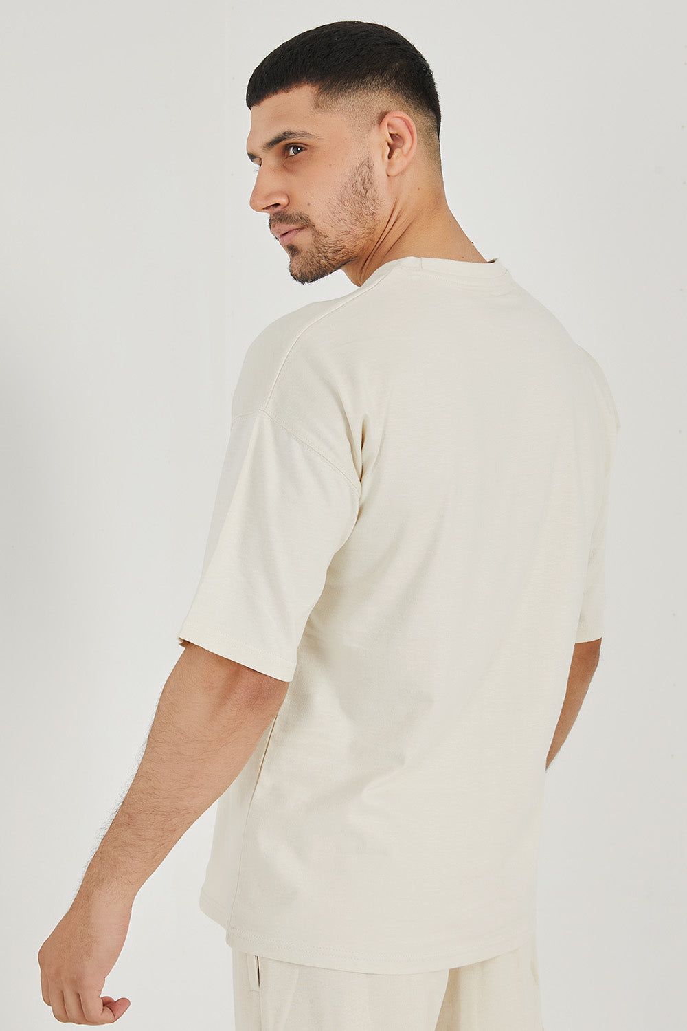 Beige Basic Oversized Tee