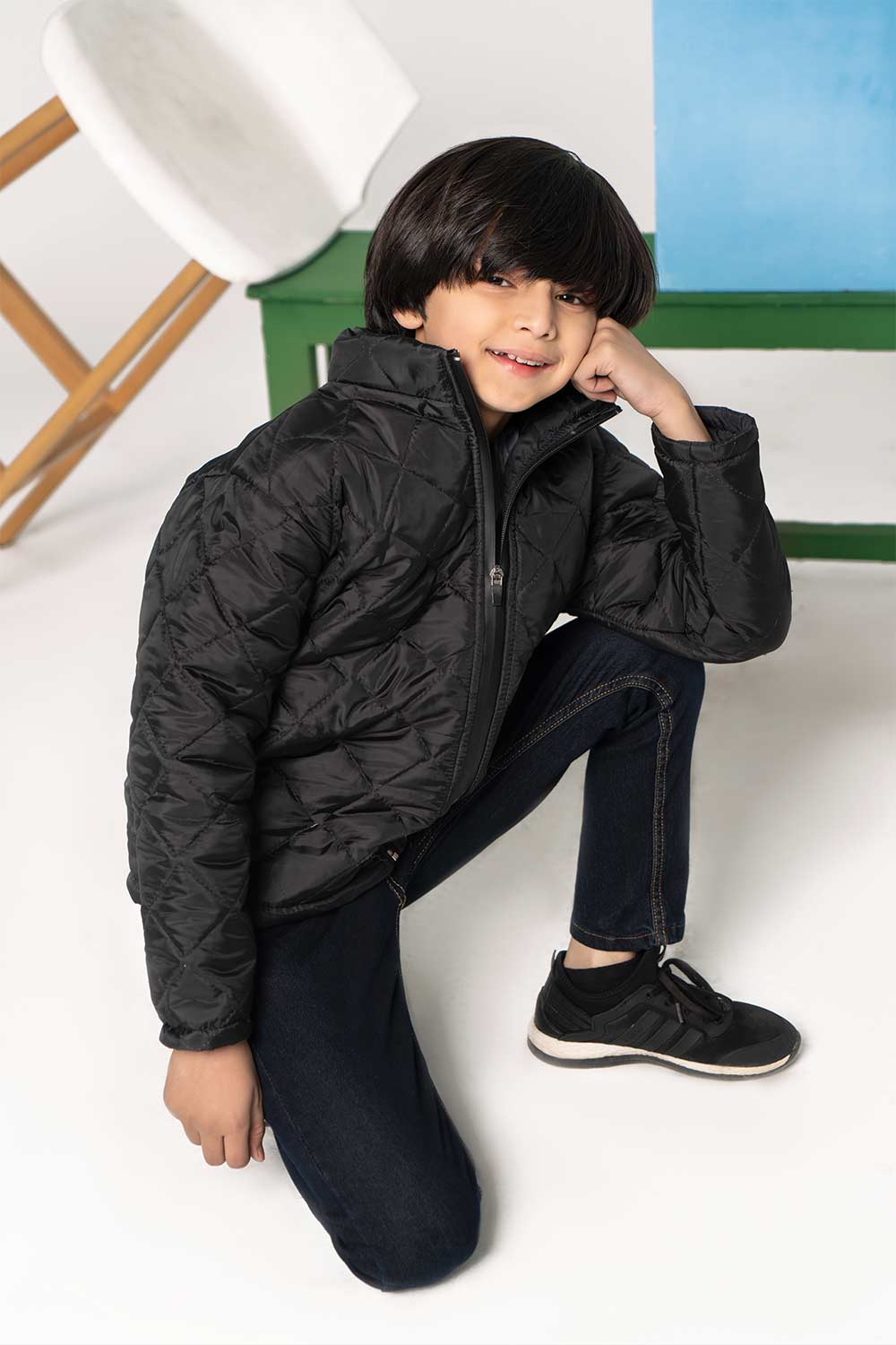 Premium Black Quilted Jacket - Boys in Pakistan | UrbanRoad.pk