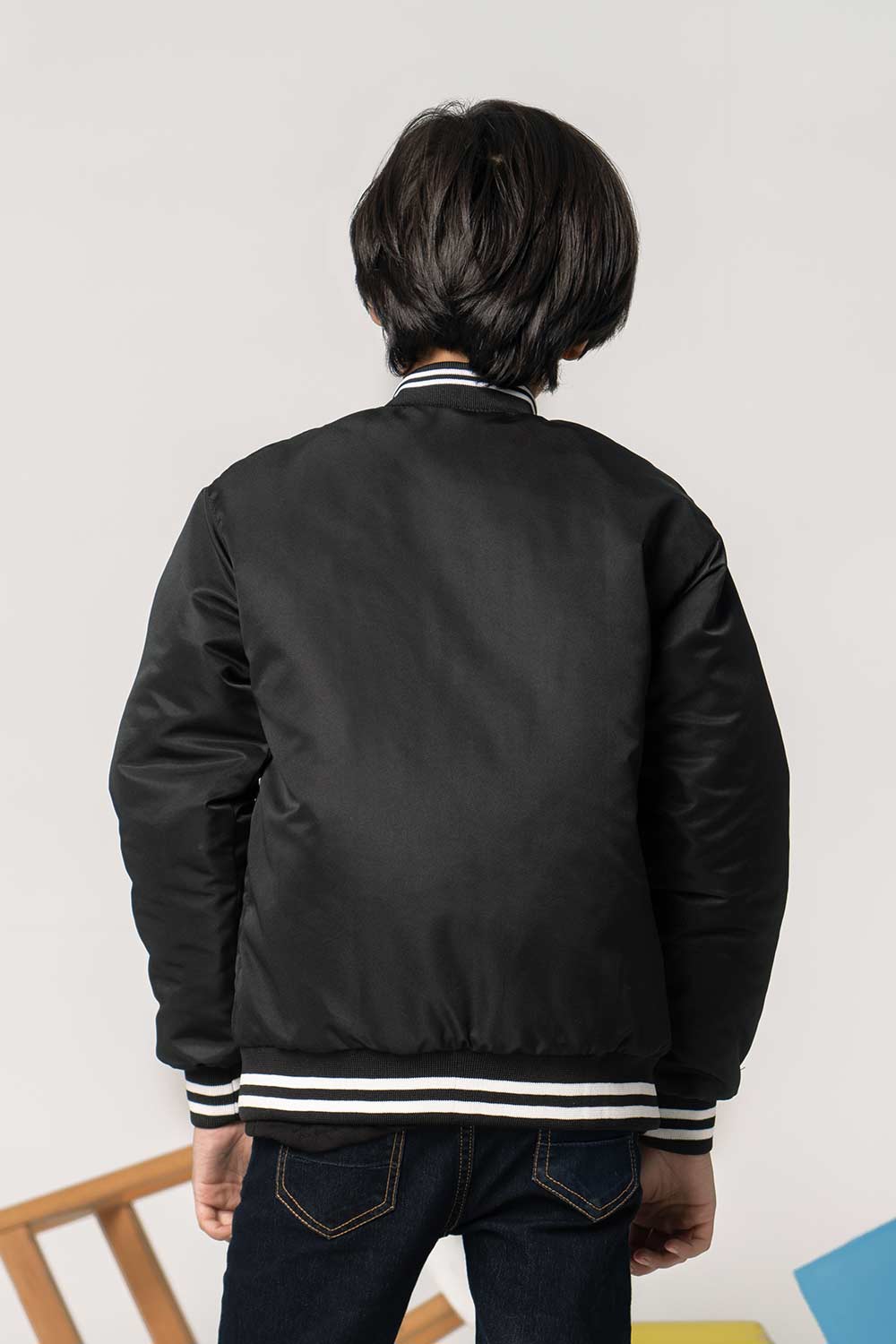 Premium Black Tipped Bomber Jacket - Boys in Pakistan | UrbanRoad.pk