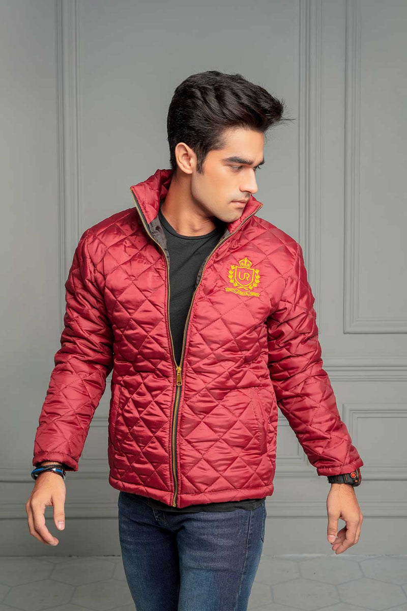 Premium Quilted Jacket Maroon For Men in Pakistan UrbanRoad.pk Urban Road