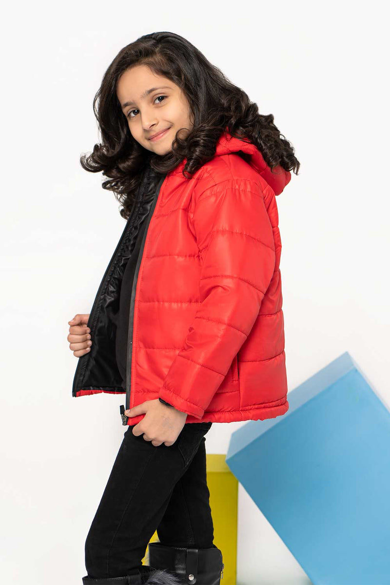 Long puffer jacket red shop