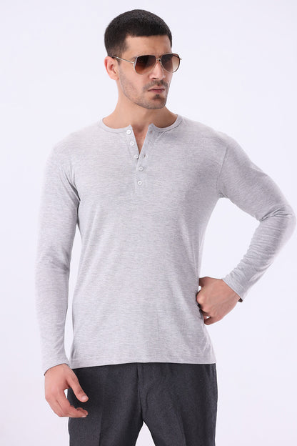 Heather Grey Henley