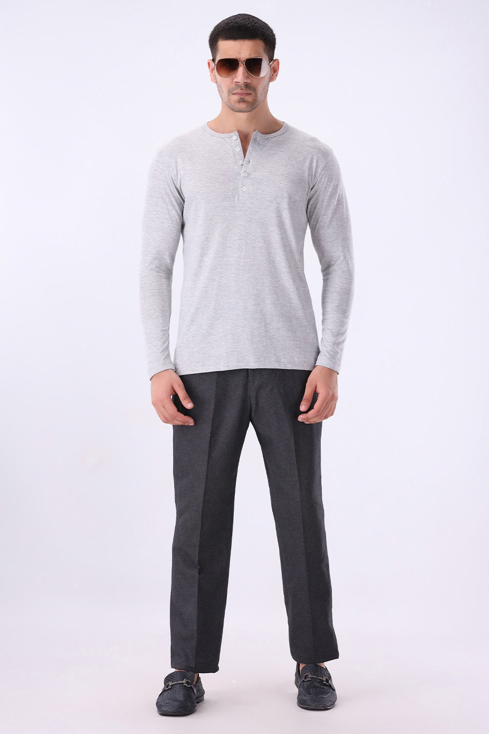 Heather Grey Henley