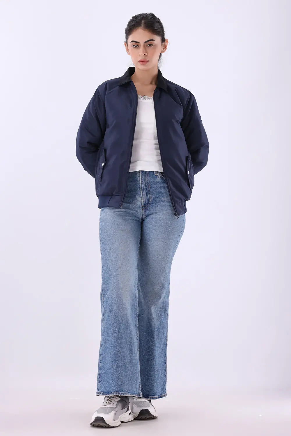Blue Jacket with Corduroy Collar - W