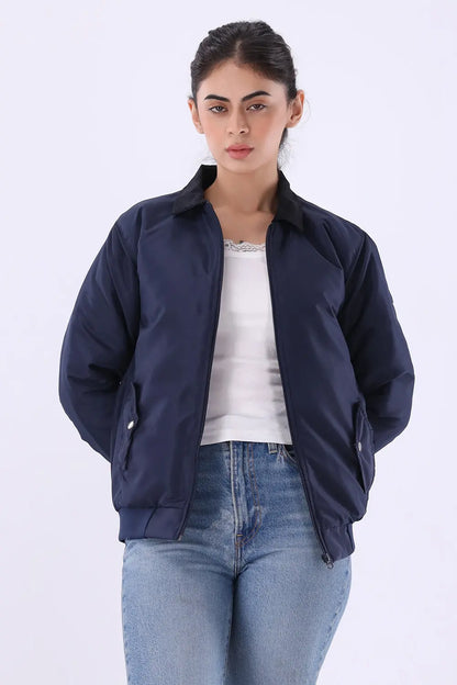 Blue Jacket with Corduroy Collar - W