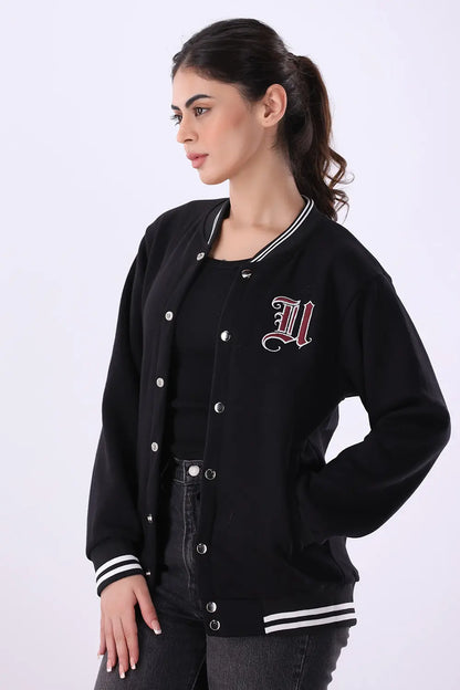 Black Varsity Jacket - W