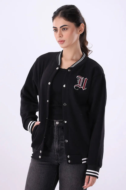 Black Varsity Jacket - W