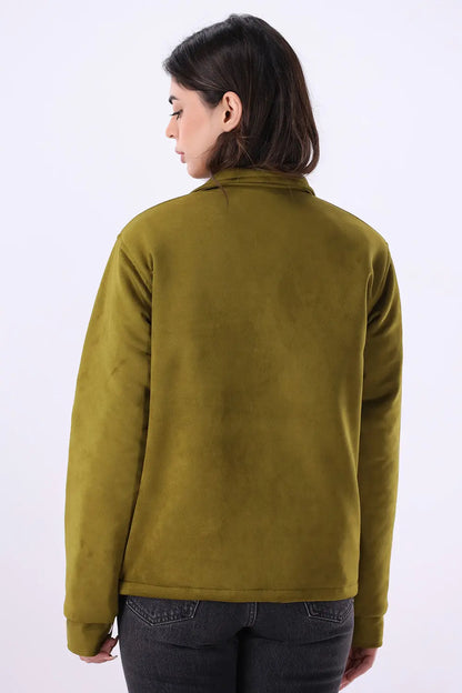 Olive Suede Jacket - W