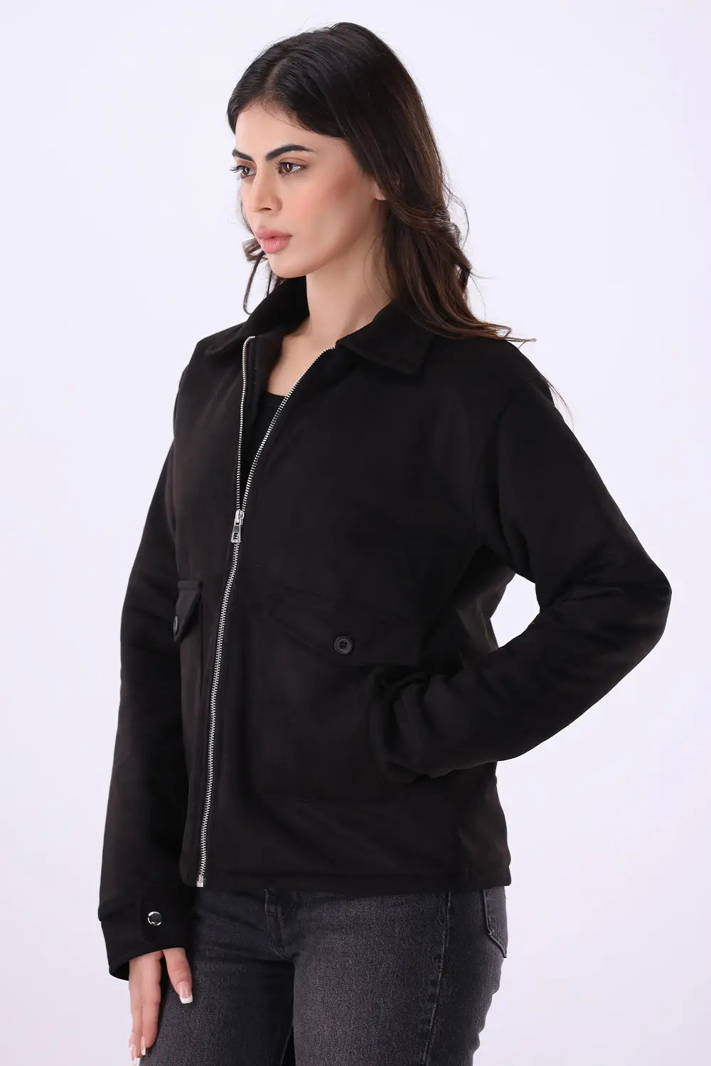 Black Suede Jacket - W