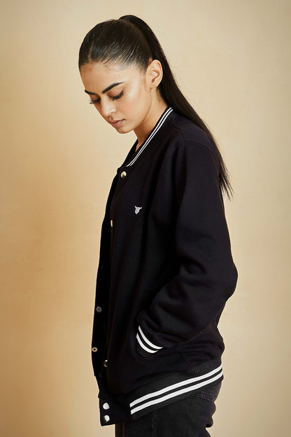 Black Varsity Jacket - W - O