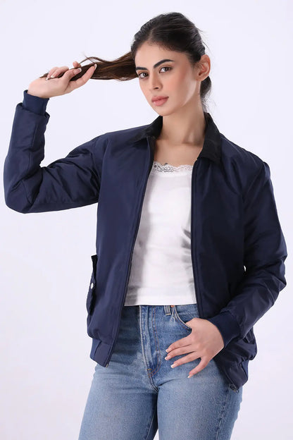 Blue Jacket with Corduroy Collar - W