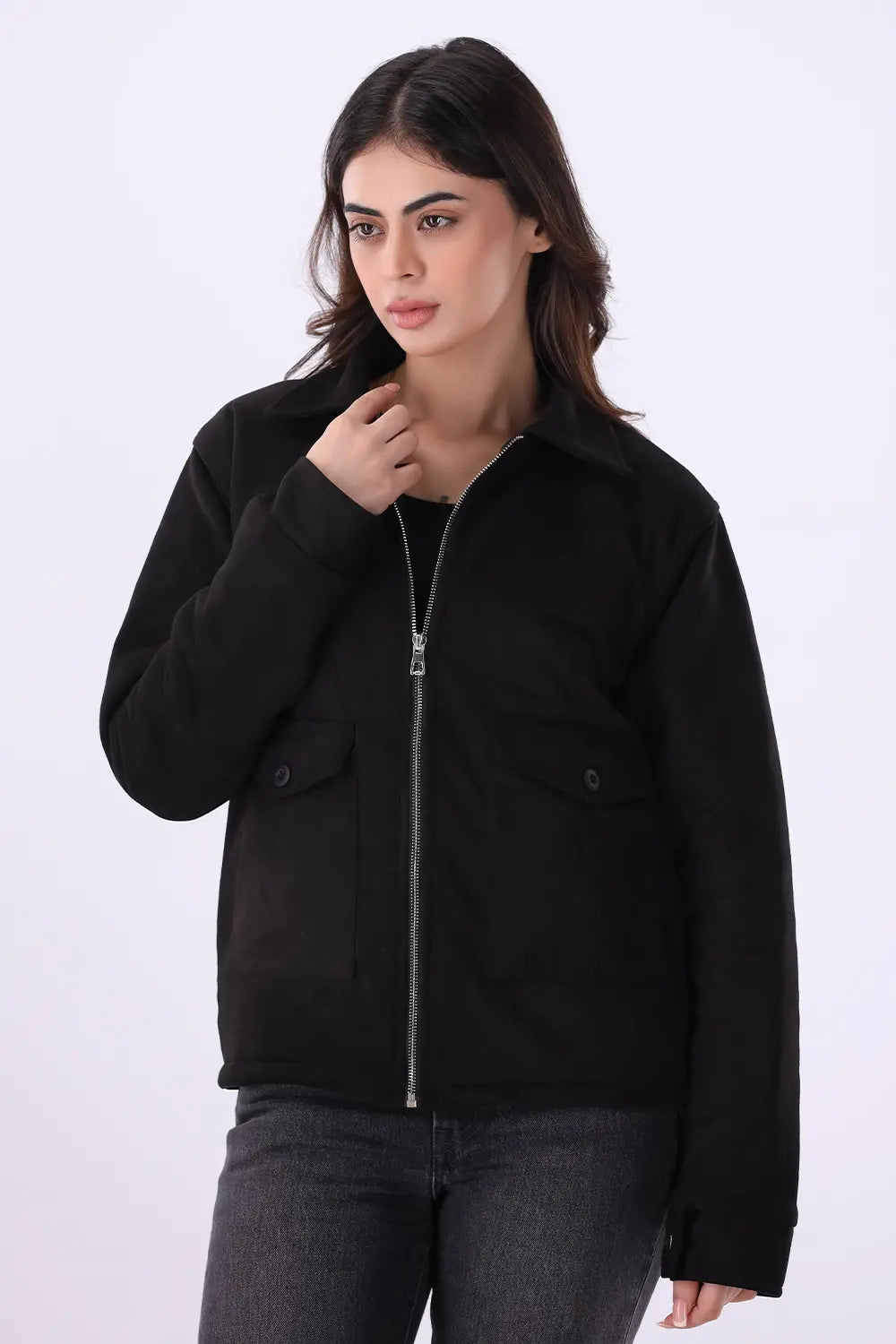 Black Suede Jacket - W