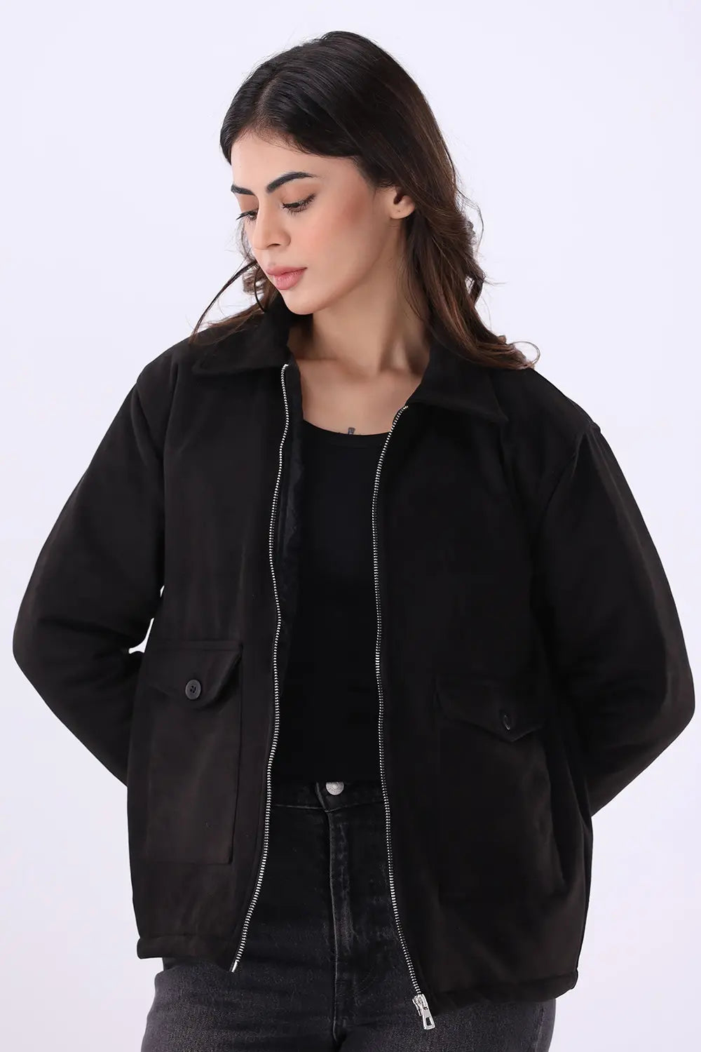 Black Suede Jacket - W