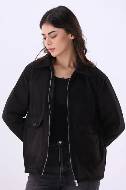 Black Suede Jacket - W