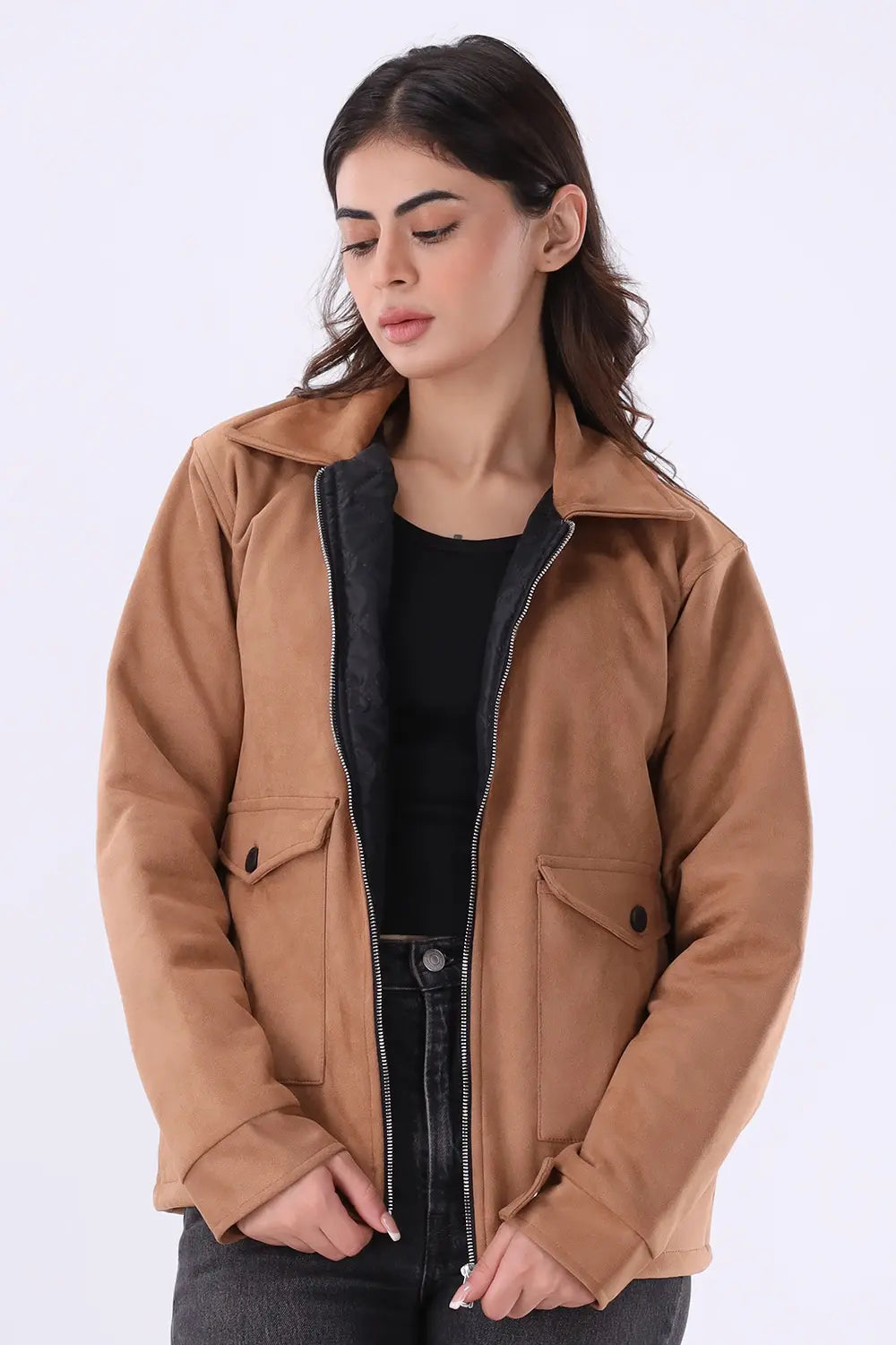 Camel Suede Jacket - W