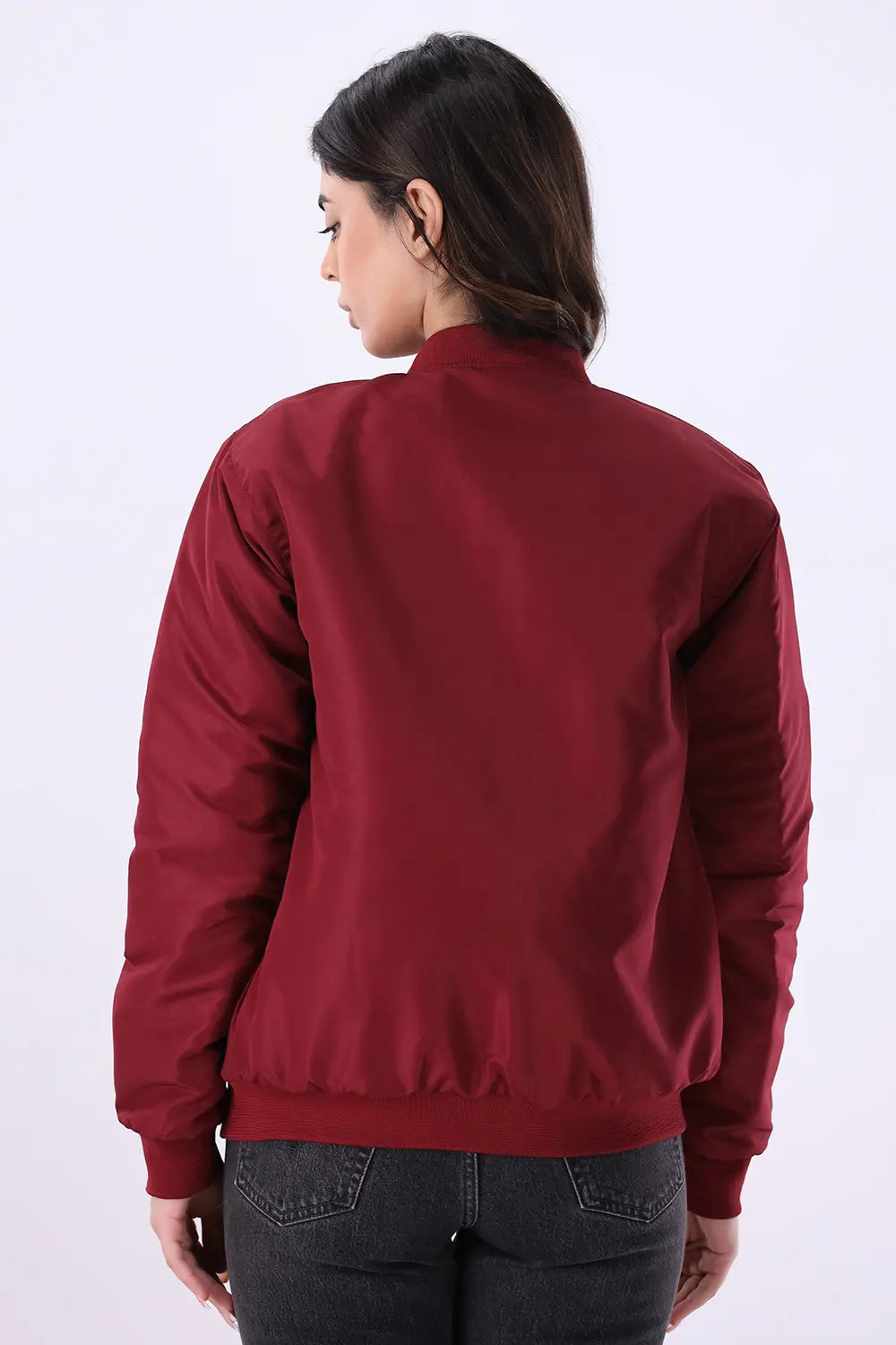 Maroon Bomber Jacket - W