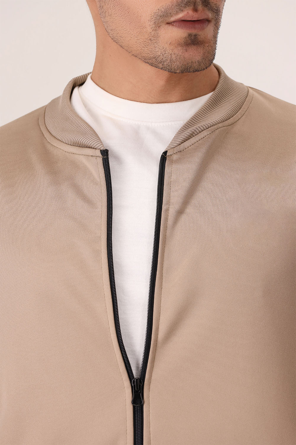 Beige Poly Fleece Jacket