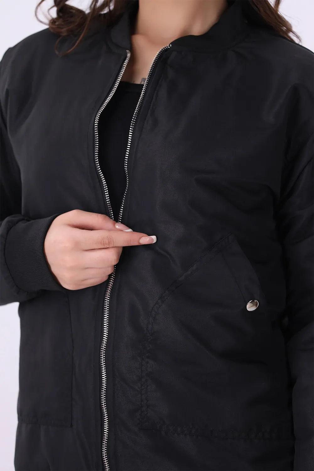 Black Bomber Jacket - W