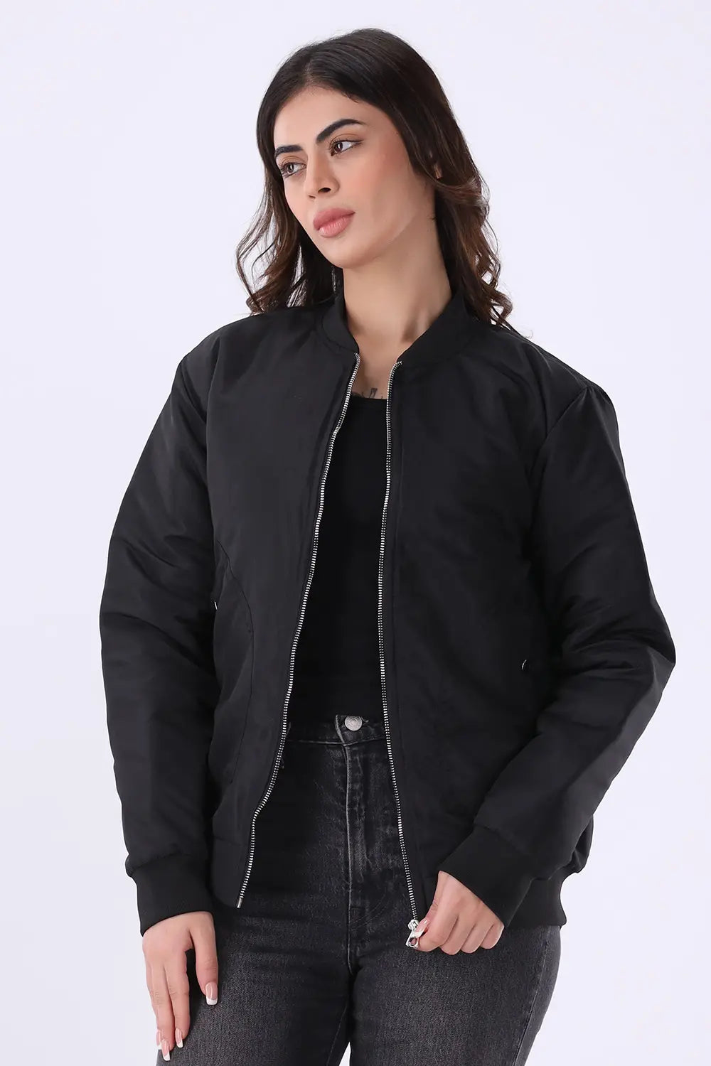 Black Bomber Jacket - W