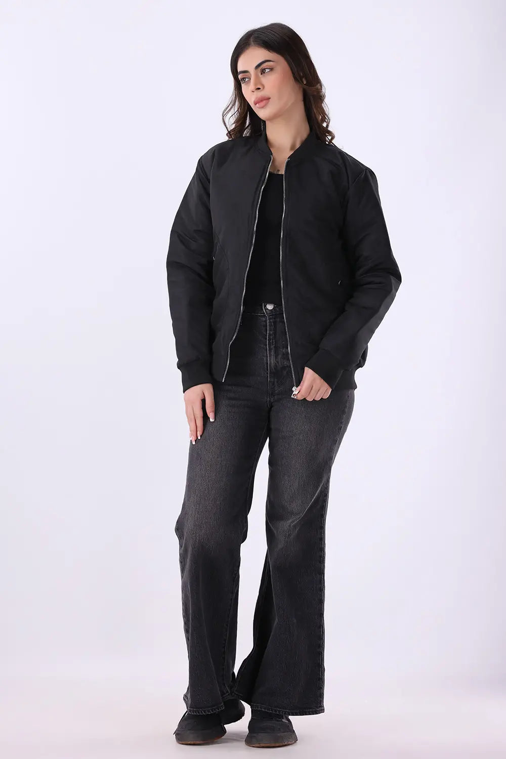 Black Bomber Jacket - W