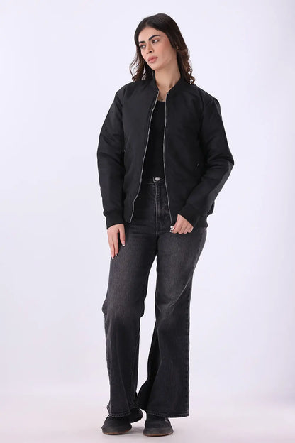 Black Bomber Jacket - W