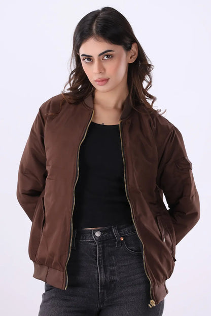 Brown Bomber Jacket - W