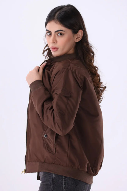 Brown Bomber Jacket - W