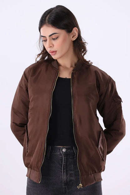 Brown Bomber Jacket - W