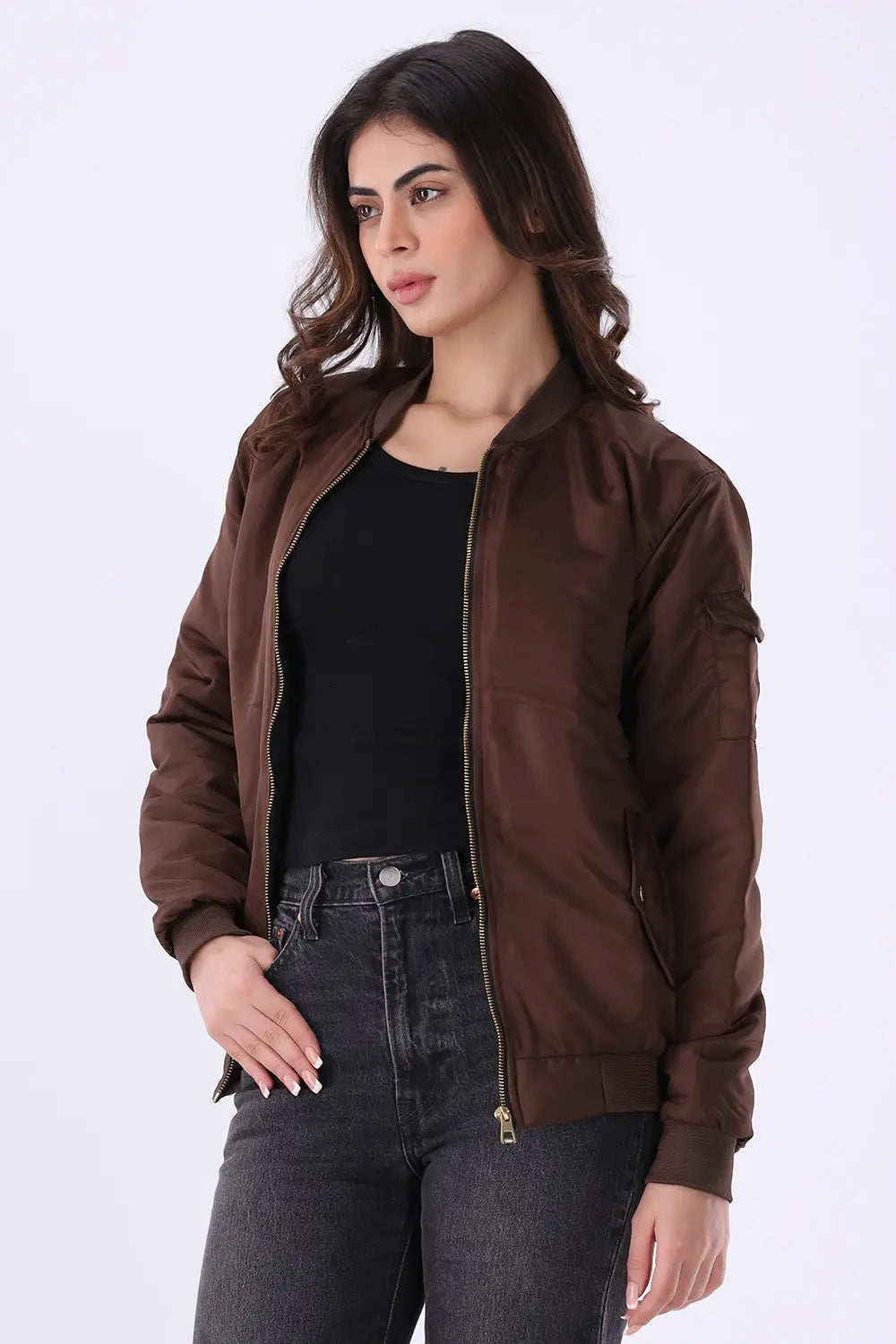 Brown Bomber Jacket - W
