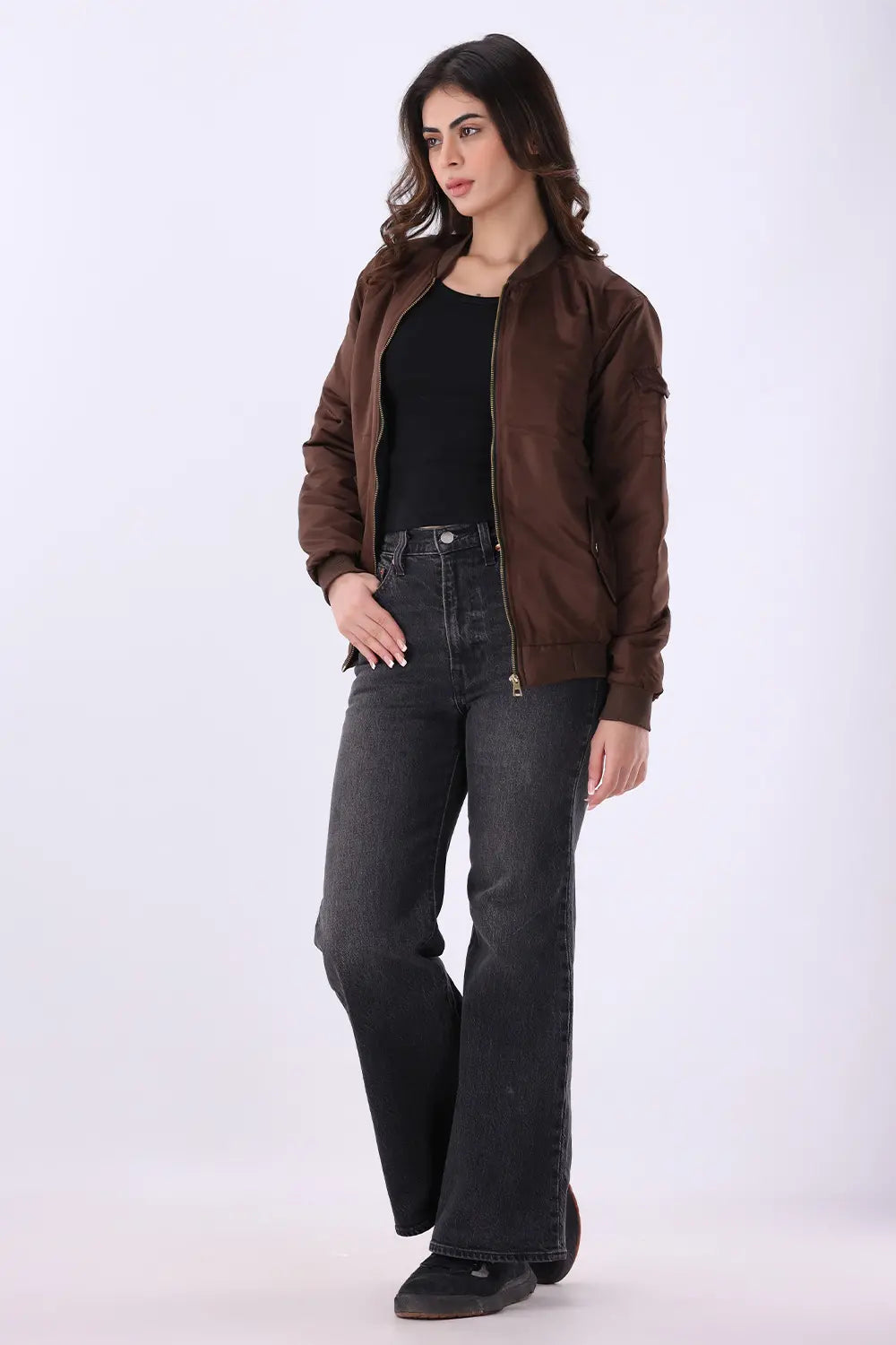 Brown Bomber Jacket - W