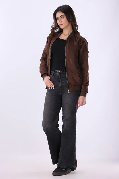 Brown Bomber Jacket - W