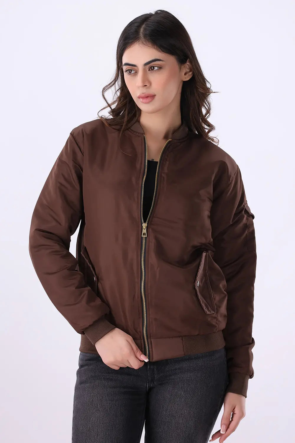 Brown Bomber Jacket - W