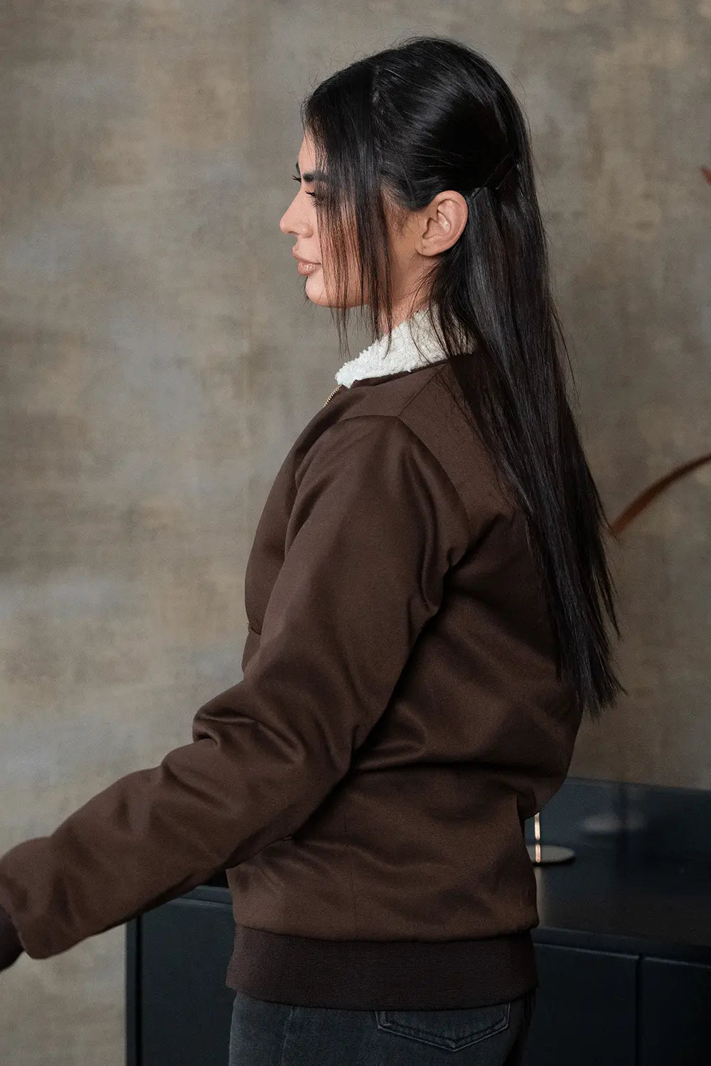 Brown Sherpa Jacket - W