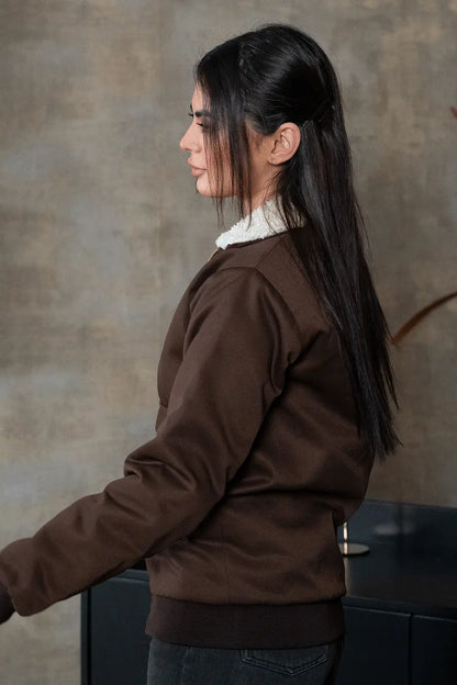 Brown Sherpa Jacket - W