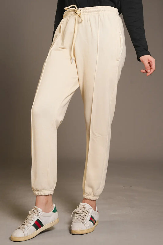 Beige Pleated Trousers -  W