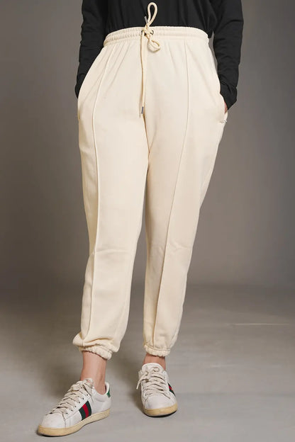 Beige Pleated Trousers -  W