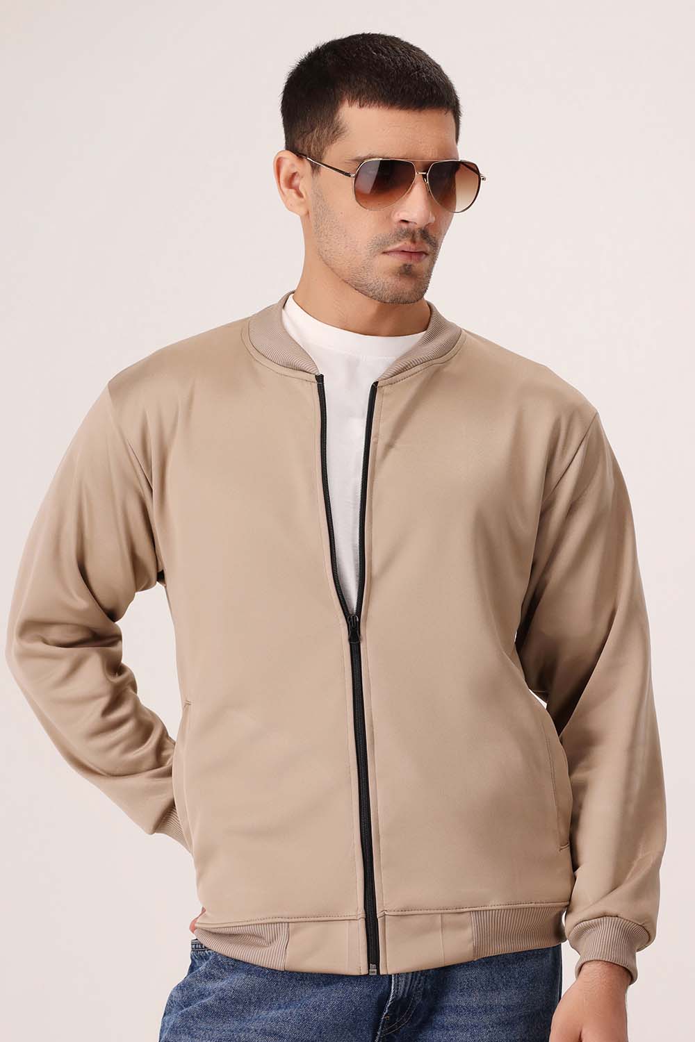 Beige Poly Fleece Jacket
