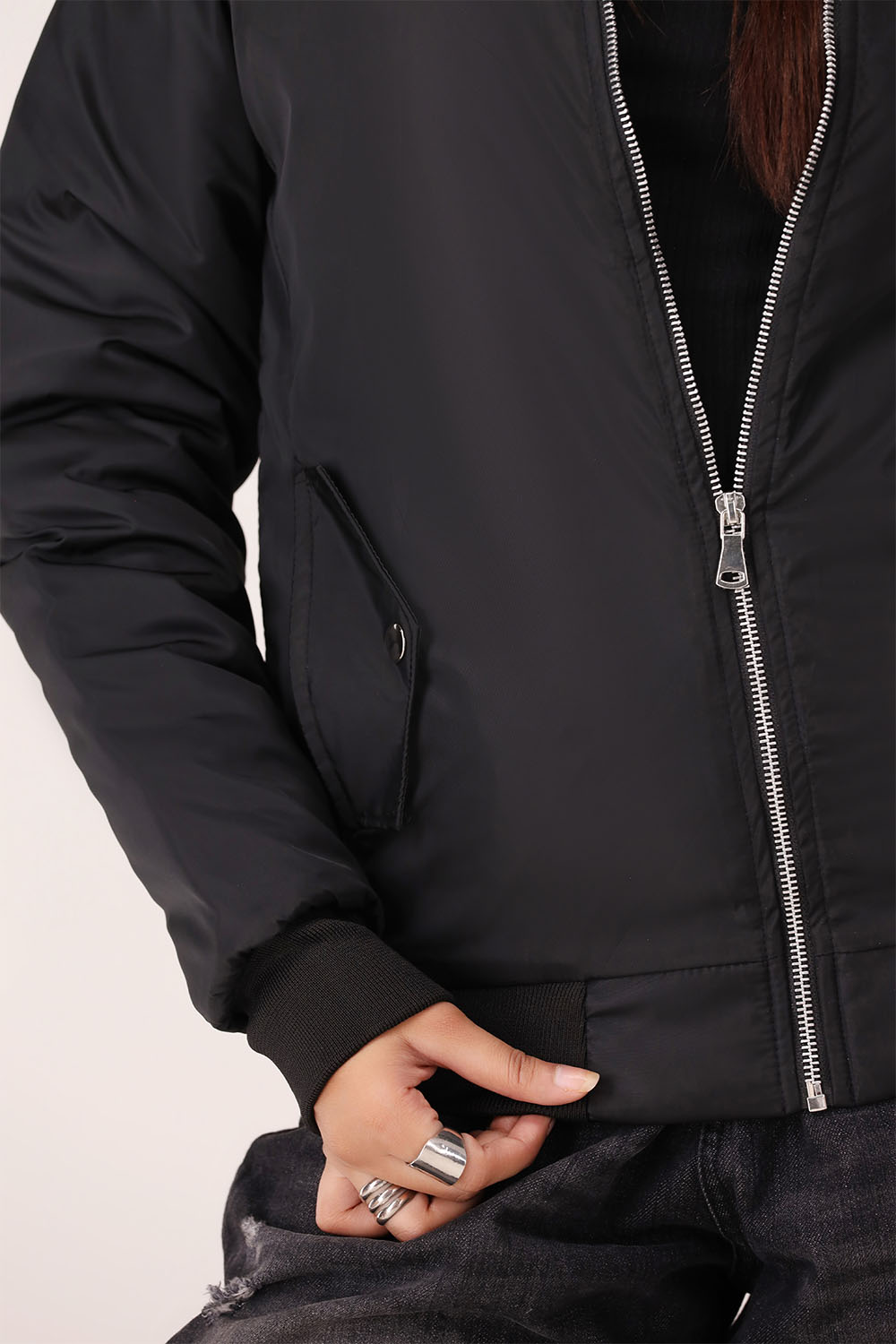 Black Bomber Jacket - W