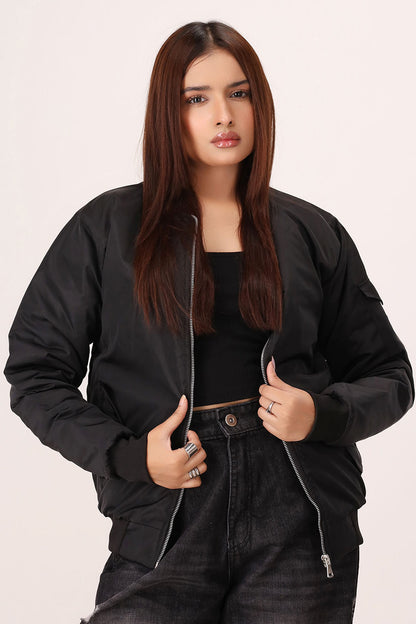 Black Bomber Jacket - W
